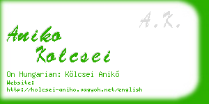 aniko kolcsei business card