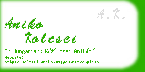 aniko kolcsei business card